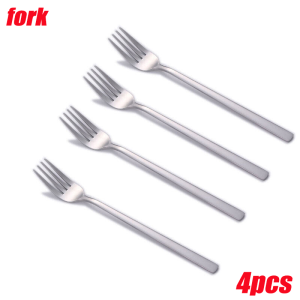 Polocat 1/4/8pcs Korean Stainless Steel Spoon Fork Thickened Cutlery Square Shank Tableware#1