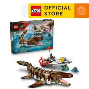 LEGO Jurassic World 76974 Brick-Built Mosasaurus Boat Mission (858 Pieces)
