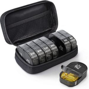 ( L019) เซ็ตตลับใส่ยา สำหรับ 1 อาทิตย์ 14 ช่อง พร้อมกระเป๋าใส่ตลับยา