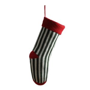 BURNNELL Hanging Knitted Christmas Stocking Large Size Large Capacity Christmas Hanging Sock Creative Stripe Christmas Gift Sock Christmas Decorations