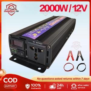 Solar Power Sine Wave Inverter 2000W DC12V / 24V to AC220V Car Voltage Converter For Outdoor Camping
