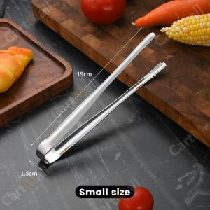 Stainless Steel Barbecue Clip Food Tongs Long-handled Outdoor Grilling Steak Clamp Baking BBQ Tool