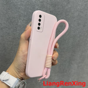 เคสสำหรับศัพท์ Huawei Y7a 2021 เคสนิ่มซิลิโคนเหลวกันกระแทก ดีไซน์ใหม่สวยงามพร้อมสายคล้อง YTDTGS01