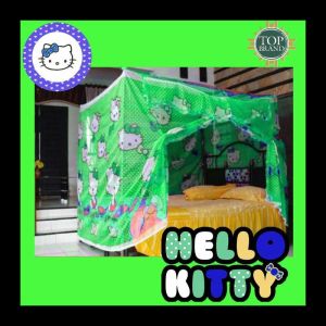KELAMBU KARAKTER HELLO KITTY SUPER JUMBO TEBAL DAN KUAT 210X200CM BAHAN POLIESTER TEBAL ANTI NYAMUK