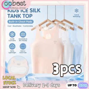 oobest 【Delivery 2-3 days】3pcs Seamless Bra for Girls Wireless Comfort Breathable Anti-Bump Cami Kids