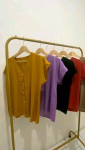 Baju Tidur Piyama Wanita Dewasa Polos Bahan Rayon Busui Friendly Full Kancing Depan Premium