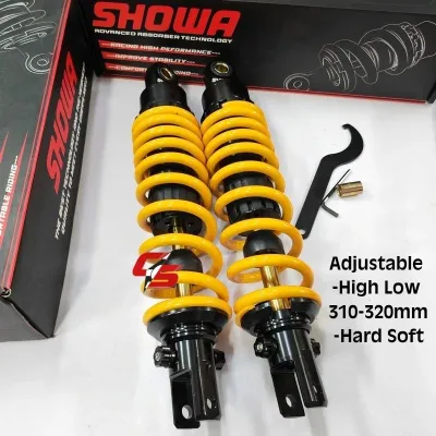 Flashmotor Showa Scooter Absorber Adjustable High-Low Hard-Soft 310-320mm NVX NMAX V2 Nouvo Lc VARIO SOLARIZ AVANTIZ EGO S LC BEAT