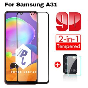 Promo- 2 in 1 Tempered Glass Samsung A31 ( 64 inch ) Bonus Anti Gores Lensa Camera Pelindung Layar Dan Camera Hp Samsung A31 2020