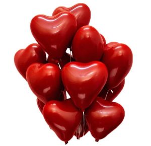 🔥SG LOCAL STOCK🔥High Quality Double Layers 10inch Ruby Red Color Balloon Round Shape Heart Shape