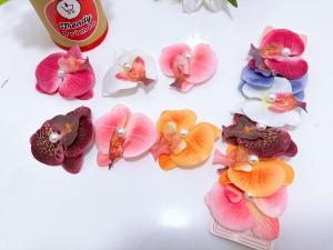 Jepit rambut bebek bunga Anggrek mutiara isi 6 pcs