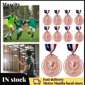 【Maxcity Fast delivery】 10Pcs Gold/Silver/Bronze Medal Metal Winner Medals with Neck Ribbon Competition Prize Medals for Talent Show Party Race