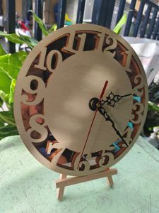 Wooden Clock /laser cut/ english number clock/ color combination/ basswood clock