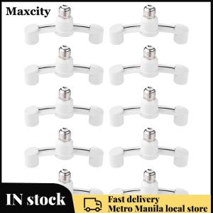 10Pcs E27 To E27 Light Socket Splitter Flame Retardant Bulb Lamp Holder Dual Heads Lamp Holder for Home Garage