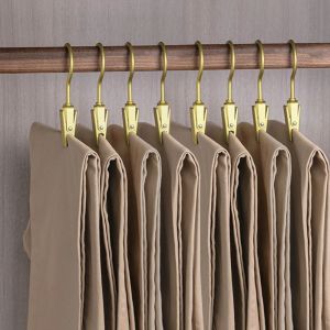 LUXURYLYN 1/3pcs Seamless Pants Racks Aluminum Alloy Heavy-Duty Hook Clip Metal Trousers Organizer for Hats Socks