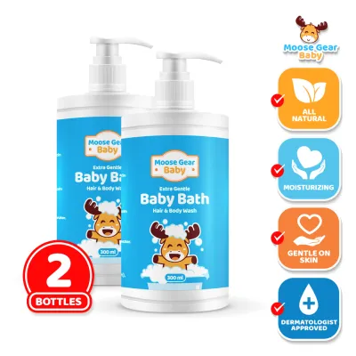 Moose Gear Baby Bath Gel Hair & Body Wash 300ml 2SETS Soap & Shampoo Extra Gentle Care for All Skin