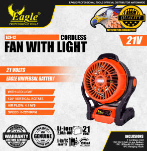 Cordless Fan ECF-12 Eagle Professional Tools Rechargeable with Light