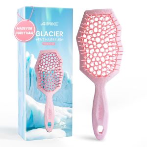 Lược chải tóc AIMIKE Glacier lược chải tóc giúp gỡ rối mà không gây đau dùng được cho cả tóc ướt và khô dễ dàng chải qua các nút tóc lược có lỗ thông khí phù hợp cho tóc xoăn từ loại 2c đến 4c của phụ nữ màu xanh.