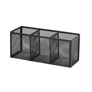 DAWEIF 3/4/5/6 Grids Mesh Desk Organizer Metal Modern Pen Storage Box Stationery Organizer Rectangle Shape Pencil Holder Office Use