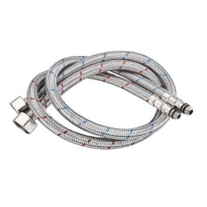 YUNAFIN 1Pair Stainless Steel Woven Cold and Water Inlet Pipe Single Head Basin Faucet Connector Professional Kitchen Plumbing Hoses Bathroom