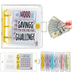 CUBBY PVC Money Saving Binder Mini $150/300/500/1000 Savings Challenges Book Easy To Use Tear Resistant Mini Budget Binder Kids