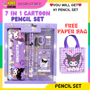 (READY STOCK) 7 in 1 Cute Cinnamo Pensel Hadiah Sekolah Kanak Pencil Set Kids School Present Birthday Gift 可爱玉桂狗铅笔套装开学必备