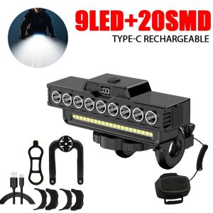 2026 USB Rechargeable Bike LED Front Light With Cycling Bike Horn Waterproof Bicycle Bell Front Light Easy To Instal Night Riding