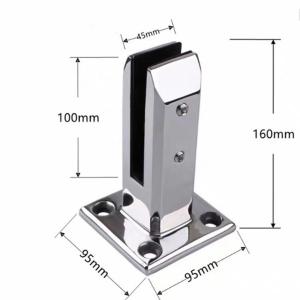 (COD) Glass Holder Clamp Heavy Duty 100% 304 Stainless Steel Glass Clamp Luxury Design Floor Glass Stand Fixed Glass Clip