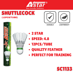 Badminton Shuttlecock | Shuttlecocks | Astar | 12pcs per tube | Bulu Tangkis | Training | Beginner