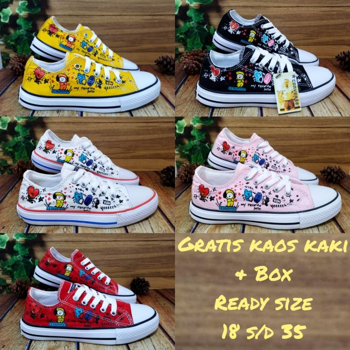 READY 18-35 SEPATU CONVERSE21 ANAK BT21 BTS PREMIUM BNIB Sepatu - Main Image