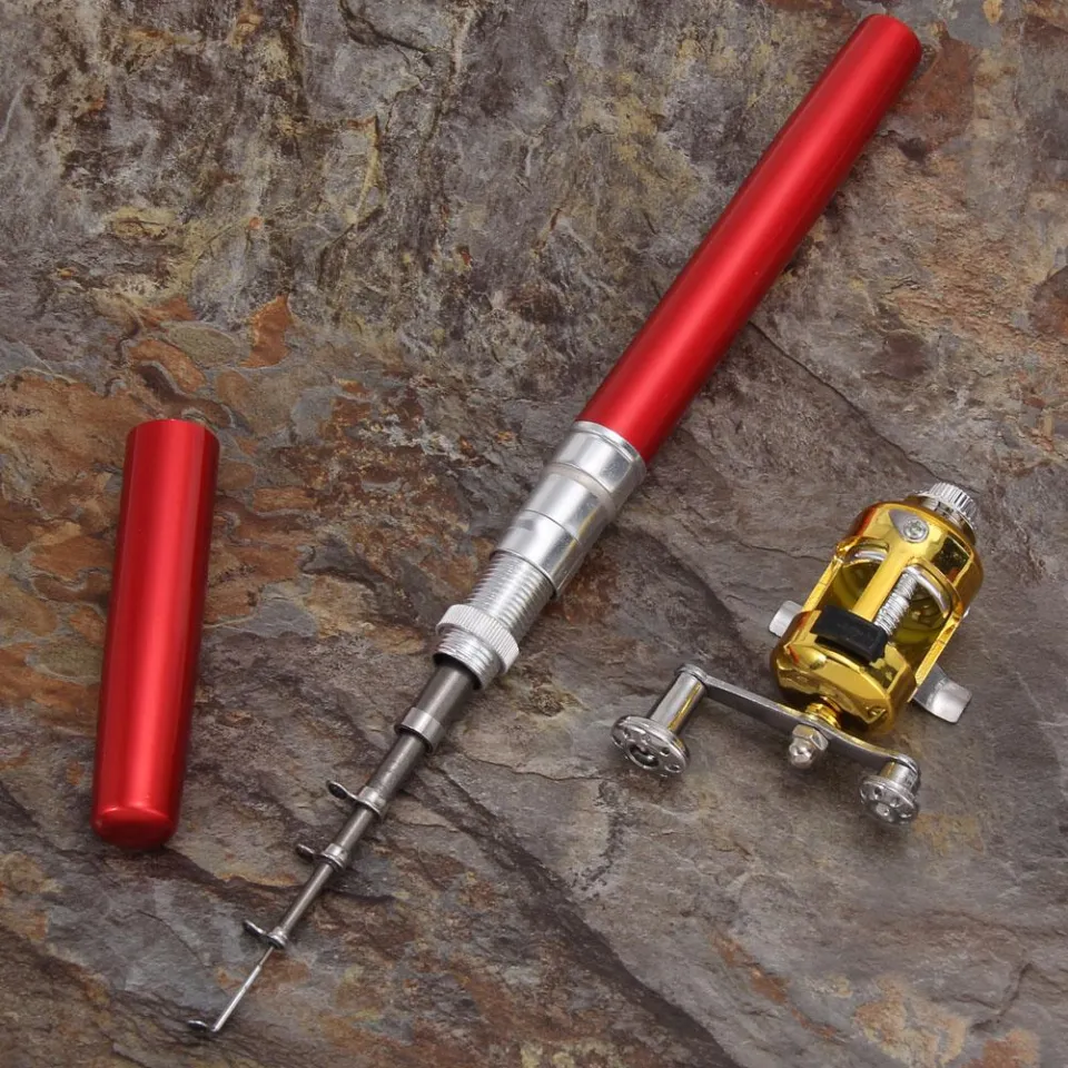 Mini Portable Compact Pocket Fish Pen Aluminum Alloy Fishing Rod Pole Reel  Combos