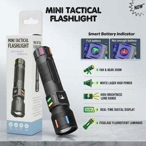Mini Tactical Flashlight Super Bright LED Torch Light USB Rechargeable Zoomable Compact Long Range Pocket Waterproof Flashlight Outdoor Camping Hiking Obor Lampu Polis Mini Strong Light 强光手电筒