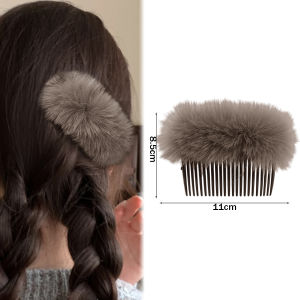 【♡Lovely girls house♡】Korean Plush Hair Comb Girls Fashion Simple Insert Comb Women Hair Accessories