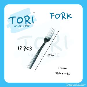 TORI HOME Stainless Steel Spoon & Fork 12pcs | Sudu Garpu | Thick Stainless Steel Tableware Spoon Cutlery | Sudu Makan | 925 Spoon