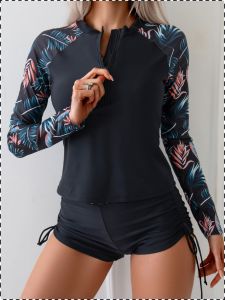 ชุดว่ายน้ำ ชุดเล่นเซิร์ฟ ปกป้องผิวของคุณ สวมใส่สบายและระบายอากาศได้ดี แขนยาว การป้องกันแสงแดด