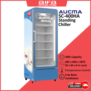 Aucma SC-400HA Standing Chiller Showcase 400L capacity Air cooling system