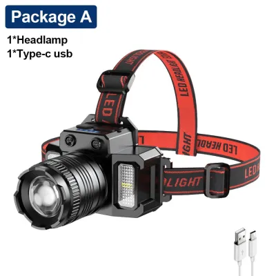 Lampu Kepala LED Super Terang 5000 Lumen dengan Sensor Tangan USB Charging Senter Sorot dengan 6 Mode Cahaya Lampu Kepala Untuk Memancing