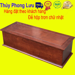 Đế hộp trơn chữ nhật gõ hương dài 81x25 Cao 20cm