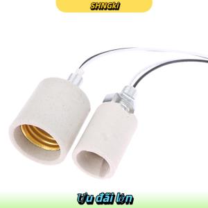 SHNGki E14 E27 gốm vít giữ đèn LED ánh sáng chịu nhiệt adapter sử dụng Nhà Vòng ổ cắm cho bóng đèn cơ sở với cáp