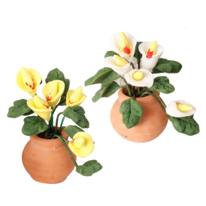 Garden Artifical Green Calla Miniature Model Doll Houses Accessory Realistic Playset 1:12