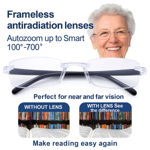 New 2025 Intelligent Reading Glasses Black Technology Automatic Zoom Glasses Near And Far Dual Purpose Glasses Anti-Blueray Radiation Protected Fatigue Presbyopic Glasses老花镜 自动变焦防蓝光