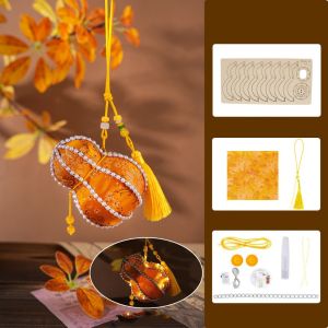OOC DIY Material Package Gourd Pendant Pearl Lantern Chinese Style Handmade Rabbit Tassel Lamp Song Brocade Traditional Craft Mid-Autumn Lantern Hanfu Decoration