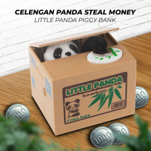 ARAFURA - Celengan Panda Steal Money Little Panda Piggy Bank - MM8807-1 - White