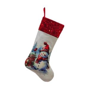 Snowman Christmas Stockings Candy Bag Reindeer Christmas Hanging Socks For Fireplaces Home Office Party Decorations