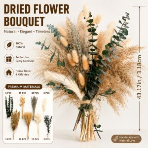 Dried Flowers Bouquet Pampas Grass Artificial Floral Arrangement Home Decoration Wedding Table Decor Boho Rustic Flower Bouquet Gift