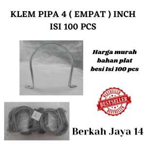 KLEM PIPA PARALON ISI 100 PCS BESI PLAT UKURAN 4 ( EMPAT ) INCH HARGA MURAH PROMO DISKON TERLARIS BARANG BERKUALITAS