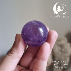 Ametrine (Amethyst with Citrine Inclusion) with wood sphere holder