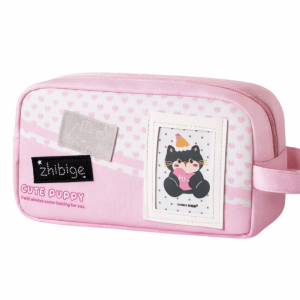 GENENIC Cute Polka Dot Cat Pen Case Kawaii Portable Embroidery Pencil Holder INS Large Capacity Pencil Organizer School Supplies
