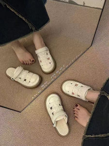 [Free Shipping] Baotou WomenS Summer New Style Two-Way Wear Thick-Soled Half Slippers Flat Soft-Soled Versatile Casual Comfortable Slippers
