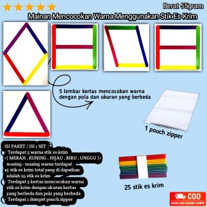 Paket Bermain Pola Stik Es Krim - Montessori Ice Cream Stick (Montessori Play Kit) / R B