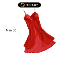 Đầm ngủ sexy - Váy ngủ 2 dây lụa satin cao cấp - Váy ngủ nữ lụa phi bóng trơn thiết kế ren siêu quyến rũ - Đồ ngủ gợi cảm. 